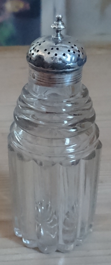 Antique Sterling Silver & Glass Sugar Shaker