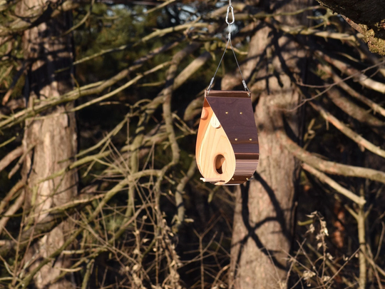 Copper Bird Feeder - The Teardrop, Great Patio Hanging Decor, Fall Porch Housewarming Gift, Lover Not A Bird House