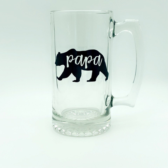 Beer Mug Glass For Father Dad/Papa Bear Mug/ Gifts