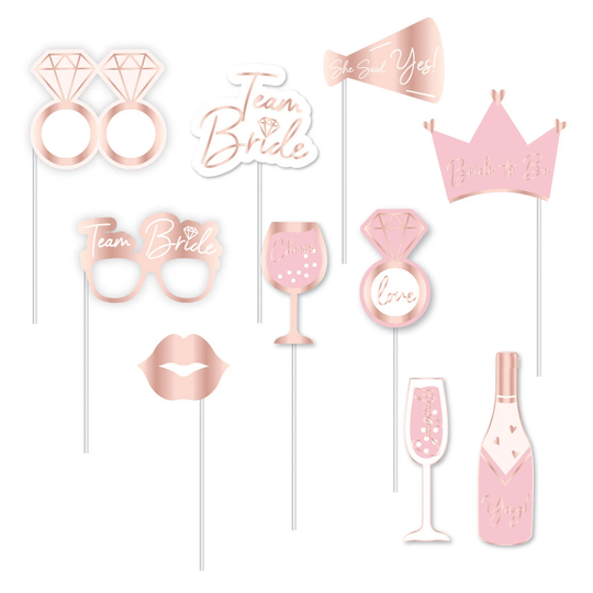 Hen Party Photo Props, Do Rose Gold Props, Photo Booth Props, Classy Party, Hen Accessories