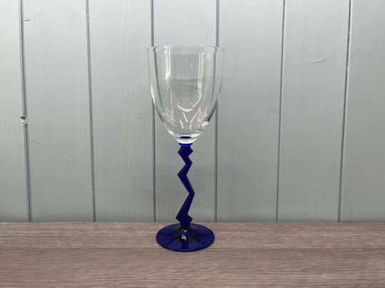 Electricity Bolt Stem Large Wine Glass, Great Looking Vibrant Glass