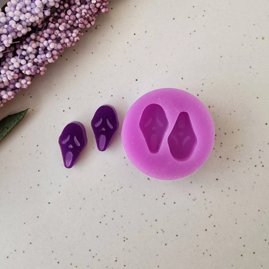 Resin Silicone Mold, 15mm Halloween Scream Mask Stud Earrings Flexible Polymer Clay Supplies, Resin Supply