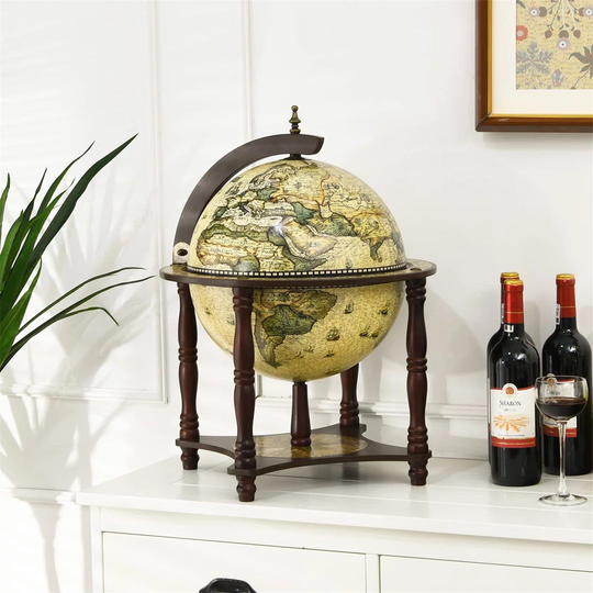 Oakhur 3 Bottle Solid Wood Tabletop Wine Bottle Rack in Blue/Brown/Beige