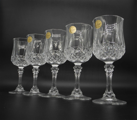 5x Vintage Cristal D'arques Crystal Wineglasses, Barware