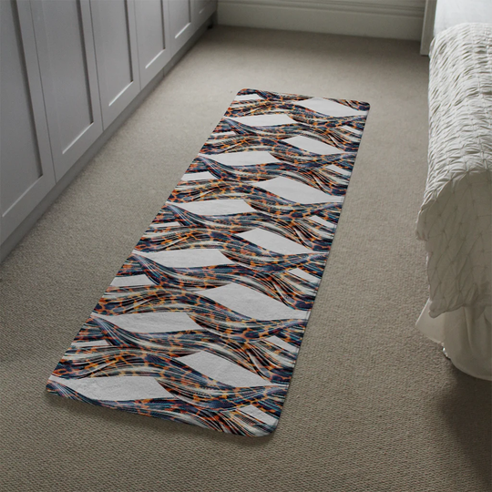 Ledesma Snake and Leopard Skin Designer Shaggy White/Brown Rug