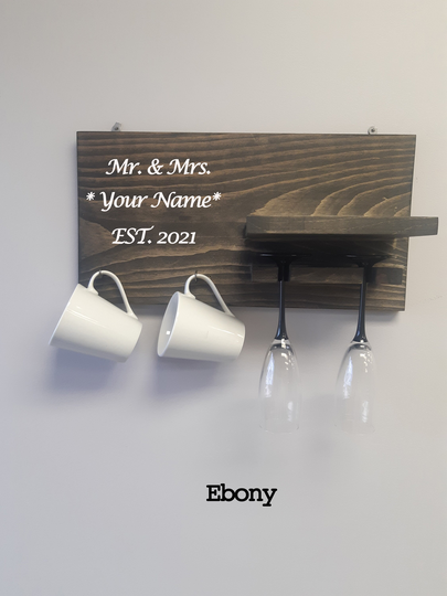 Custom Wine Rack/Shelf, Glass & Mug Holder Personalized