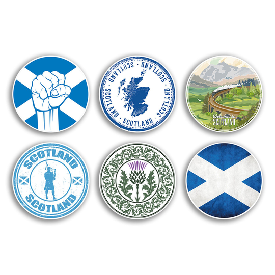 6 X 10cm Scottish Vinyl Stickers - Scotland Country City Travel Map Flag Holiday Luggage Men Women Boys Girls Design Gift #78858
