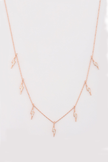 7 Lightning Bolt Silver Necklace