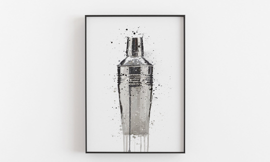 Christmas Gift Cocktail Shaker Wall Art Print 0656