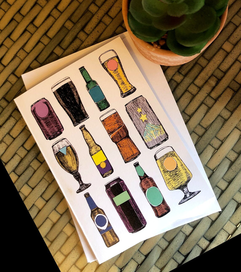 Beer Celebration Greetings Card// Fathers Day Card