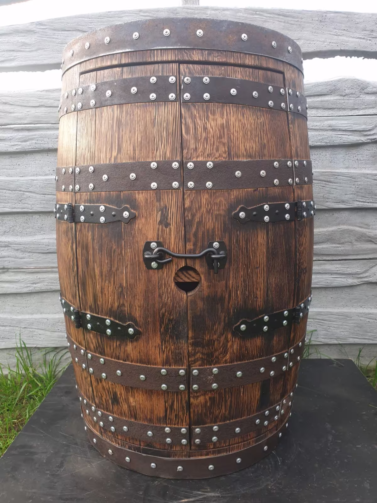 Whisky Barrel Bar With Shelf_ Drinks Cabinet_ Handmade & Recycled From Scotch