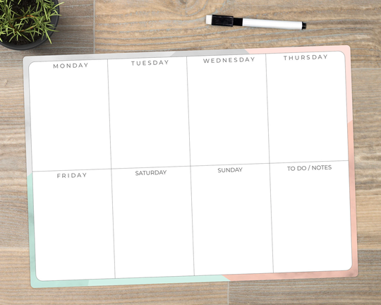 Weekly Planner, Family Meal Fridge Dry Erase Planner, To Do A4 Weekly Schedule Board
