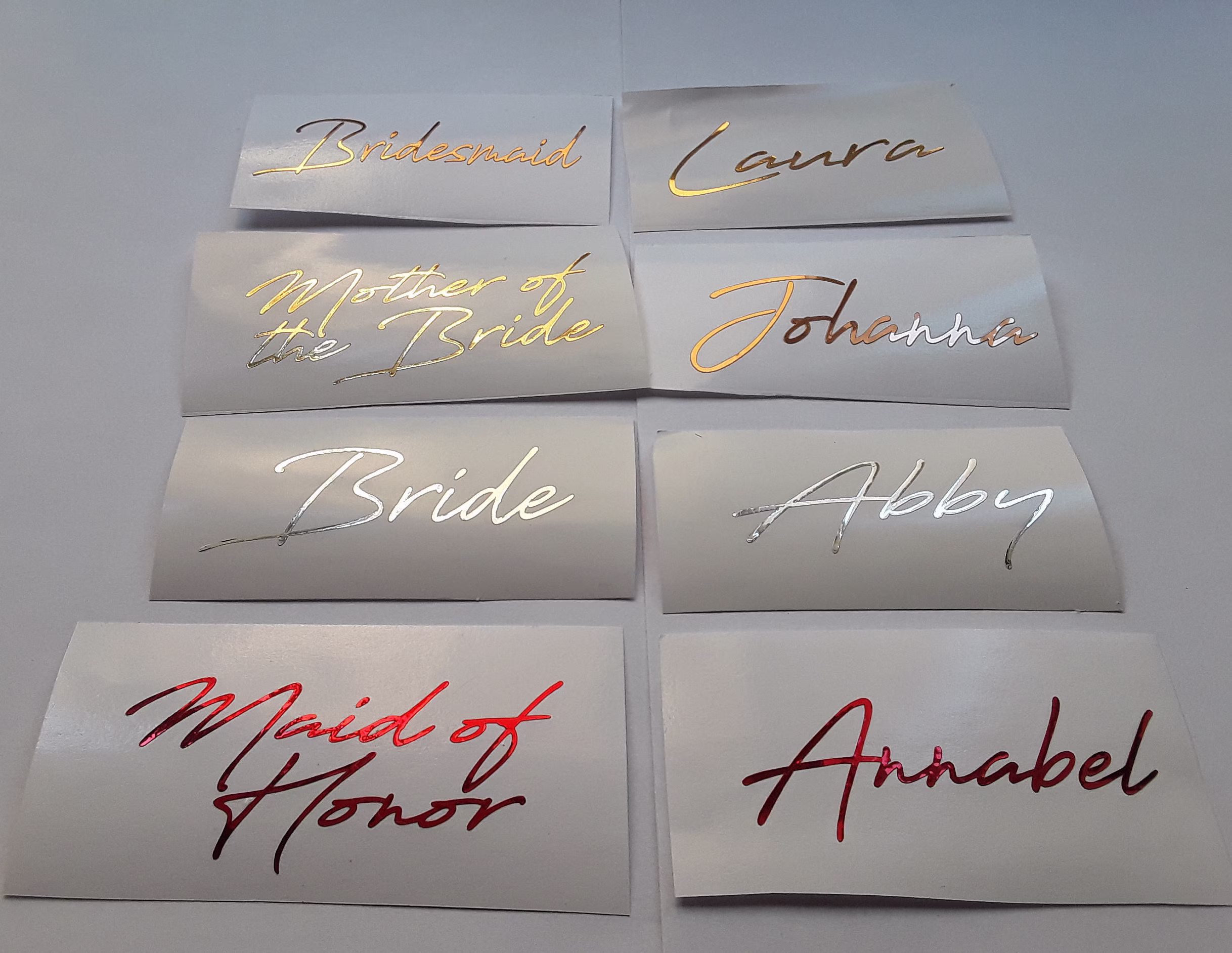 Custom Names Vinyl Decals, Personalized Glass Foil Decals