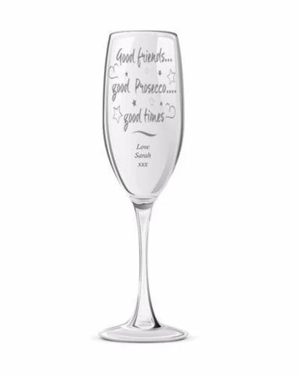 Good Friends Personalised Engraved Champagne Prosecco Glass