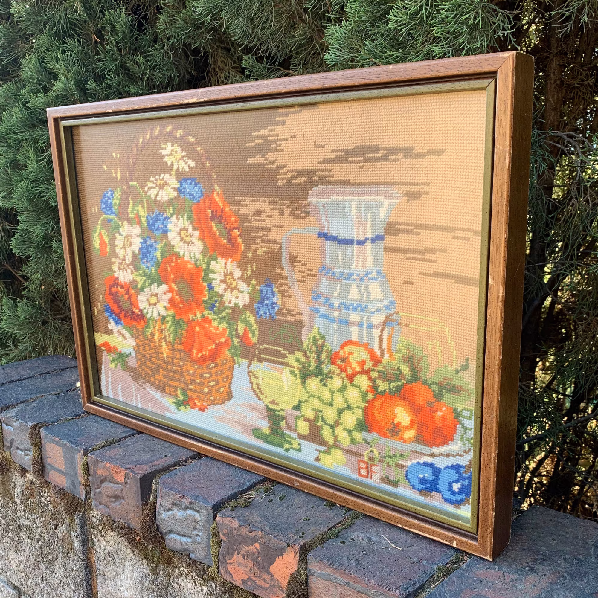 Vintage Austrian Tapestry Wall Hanging, 1970S Art, Floral, Boho Style, Framed Or Unframed, Non Glare Glass Vintagecharmhouse