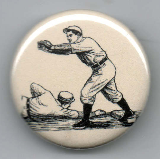 Classic Baseball 1.25 Inch Pinback Button Vintage Illustration