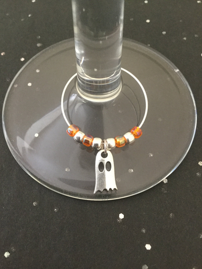 Ghost Wine Glass Charm/Charms Decor Halloween Gift Goth Lover