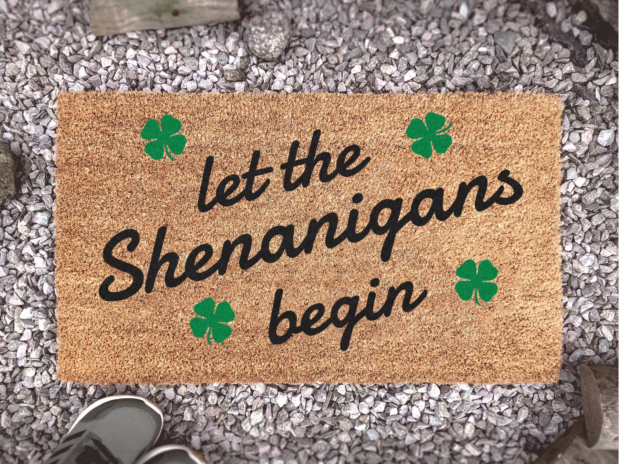 St. Patrick's Day Doormat - Housewarming Gift Door Mat Lucky Shamrock Custom Welcome St Paddys