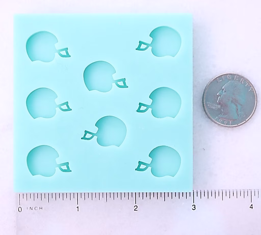 Shiny Football Helmet Stud Mold, Epoxy Resin Mold For Sports Earrings, Earrings Jewelry
