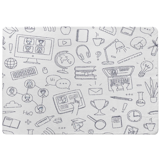 Huron Learning Online Designer Shaggy Black/White Rug