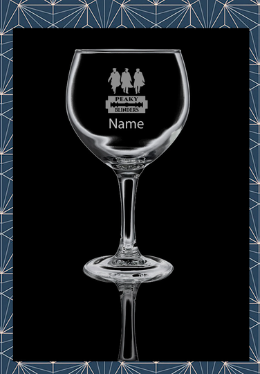 Peaky Blinders Razor Engraved Balloon Gin Glass. Beautiful Etched Personalised With Name. Design Won't Wear Off Like Vinyl.233