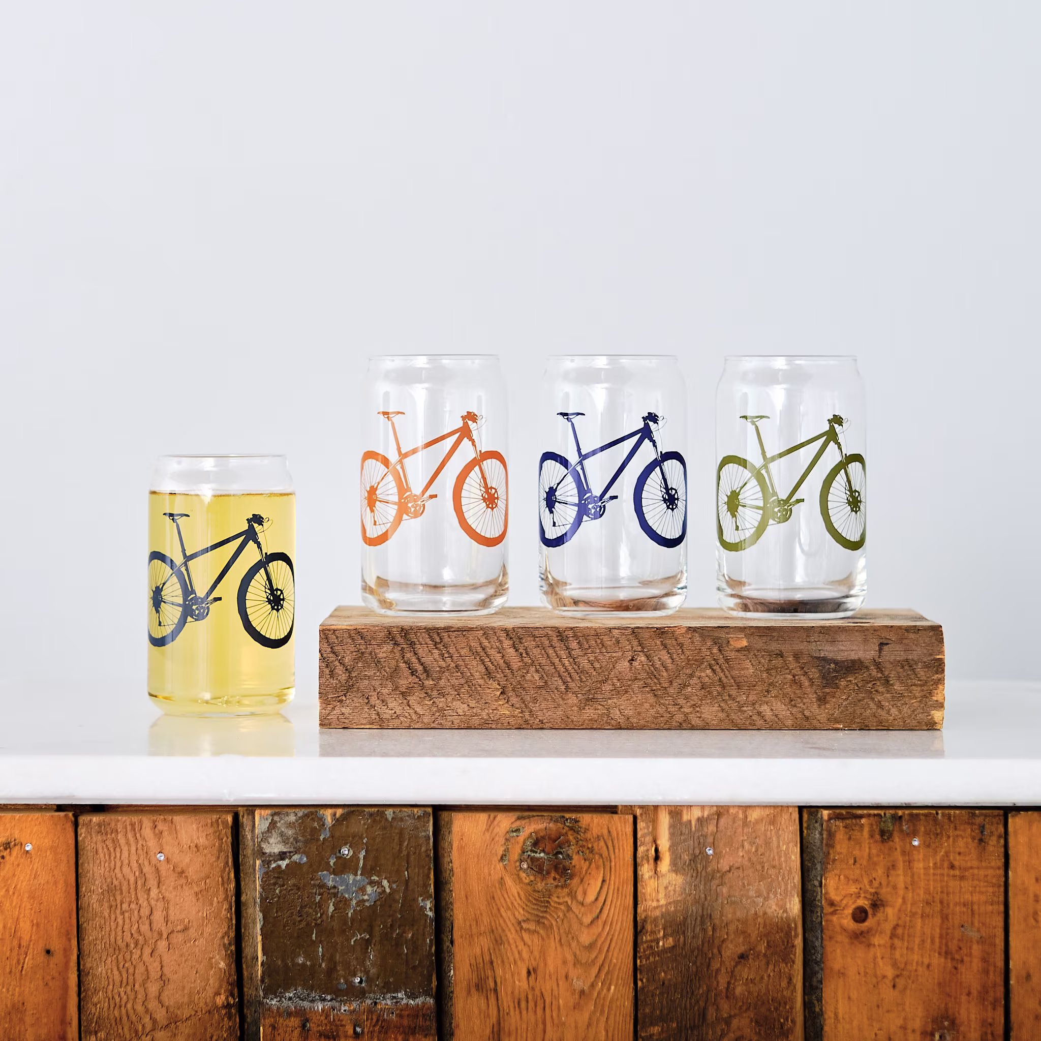 Mountain Bike Can Glasses - Set Of 2