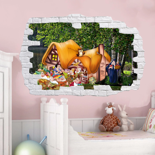 Cartoons Princess Dwarf Witch Wall Sticker Art Poster Mural Transfer Decal Print Room Home Nursery Office Shop Decor Id474