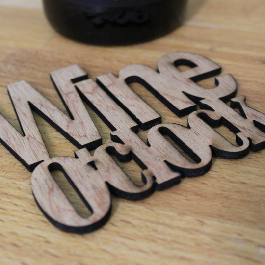 Wine O' Clock Wooden Coaster