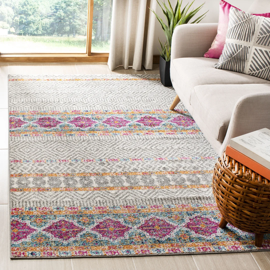 Tabron Looped/Hooked Grey Rug