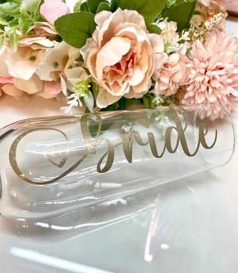 stemless Champagne Flute - Bride Bridal Gift Engagement Custom To Be