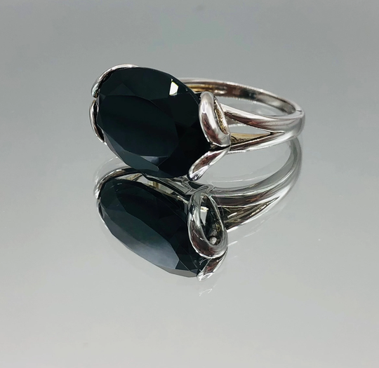 sterling Silver Onyx Cocktail Ring Vintage