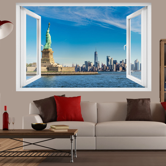 Statue Of Liberty Manhattan New York City Wall Sticker Art Poster Mural Transfer Decal Print Room Home Nursery Office Shop Decor Id366