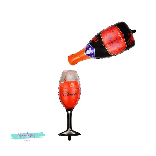 Halloween Decorations, Balloons, Champagne Glass Balloon, Bottle Party Decor