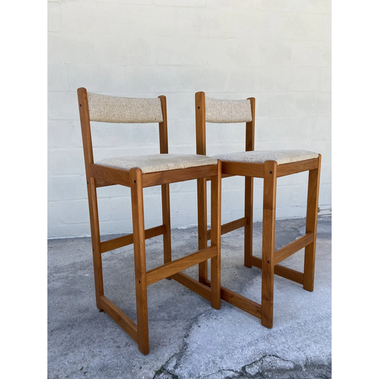 Findahl's Møbler A/S Danish Bar Stools Pair Teak, Mid Century Modern Vintage Shipping Not Free