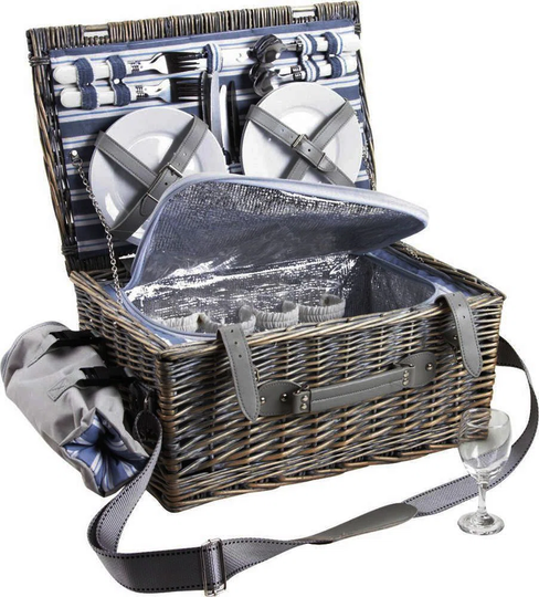 Isothermal Compartment Wicker Picnic Basket