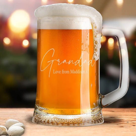 Grandad Gift Personalised Engraved 1 Pint Glass Beer Tankard