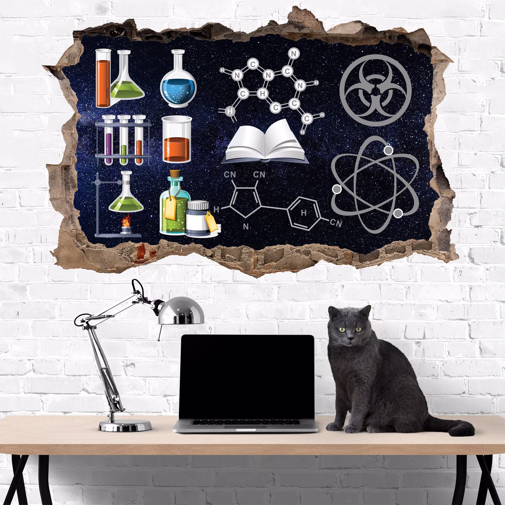 Chemicals Lab Formula Chemistry Educational Wall Sticker Art Poster Mural Decal Room School Office Nursery Decor Id243