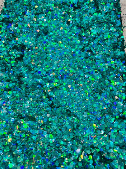 Aquamarine Holographic Glitter Mix | Small Mix Chunky Ideal For Craft, Nail Art, Resin, Tumblers