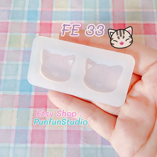 Fe 33 American Shorthair Face Earring Mold/Silicone Mold/Uv Resin