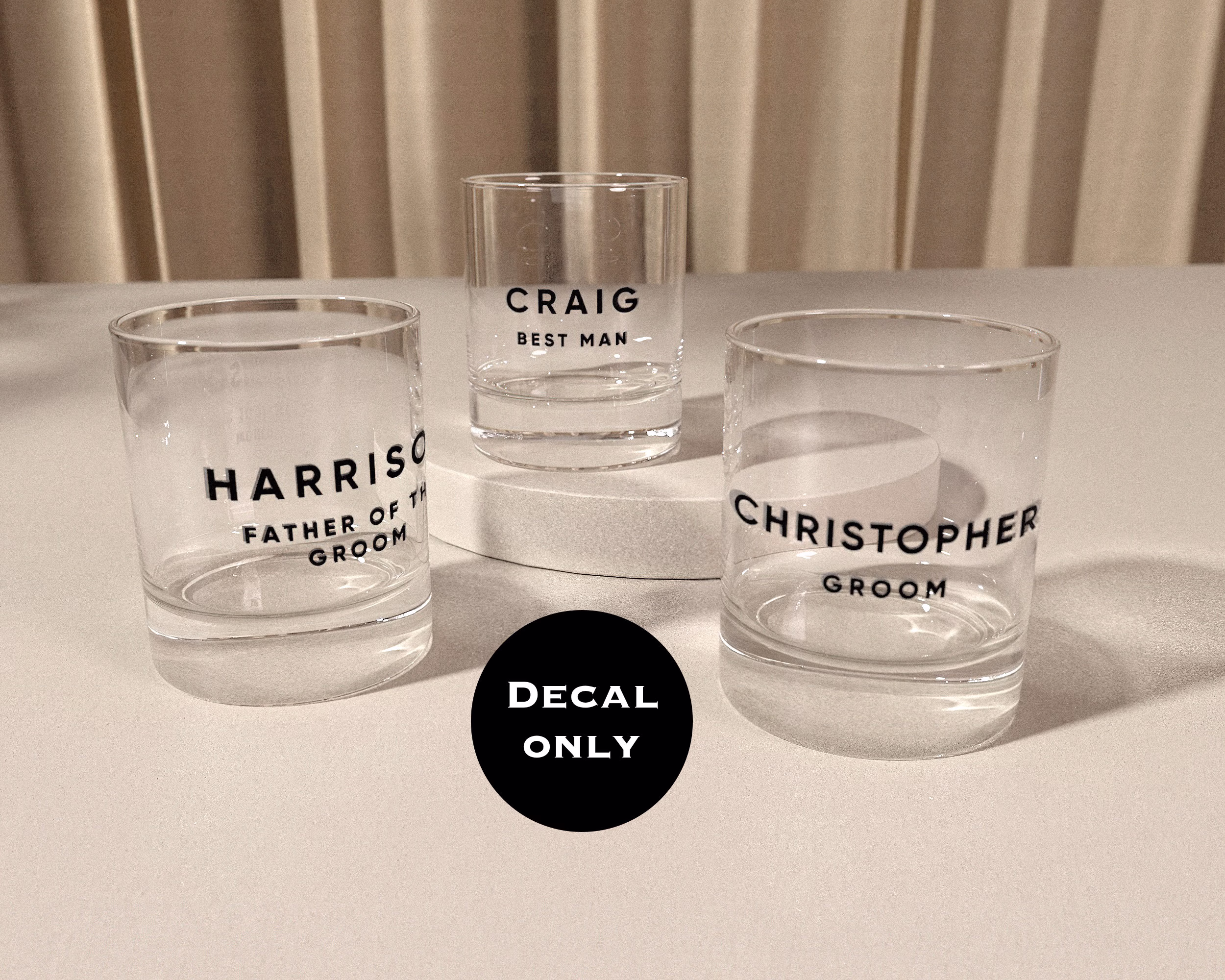 Diy Groomsmen Gifts Decal For Whiskey Glass With Roles Name Vinyl Whisky Glasses Wedding Best Man Groom