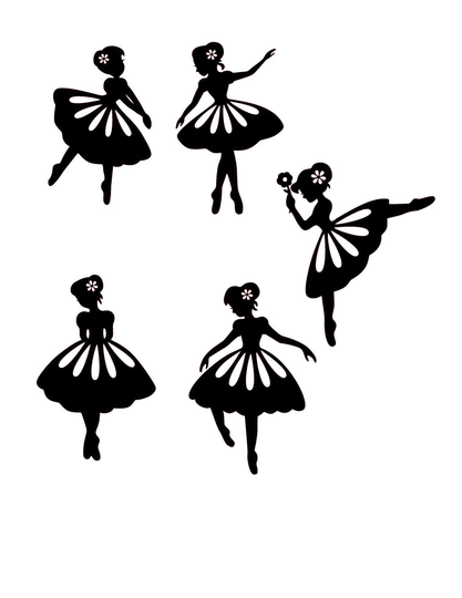 Ballerina/Dancer Vinyl Transfer Decal For Glasses/Walls/Frames/Mirrors X 5 - Choice Of Colours