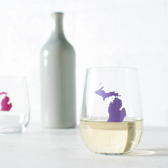 Limited Edition Michigan Stemless Wine Glasses, Set Of 2