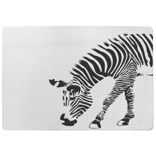 Peloquin Zebra Designer Shaggy White/Black Rug