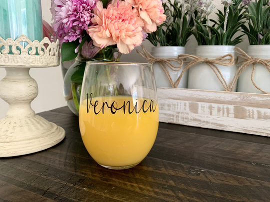 Custom Stemless Wine Glasses | Glass Personalized Bridesmaids Bridal Gift