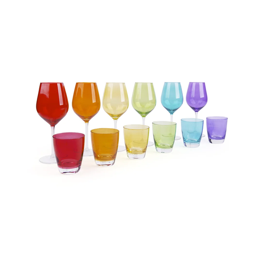 Happy Color 12 Piece Assorted Glass Set