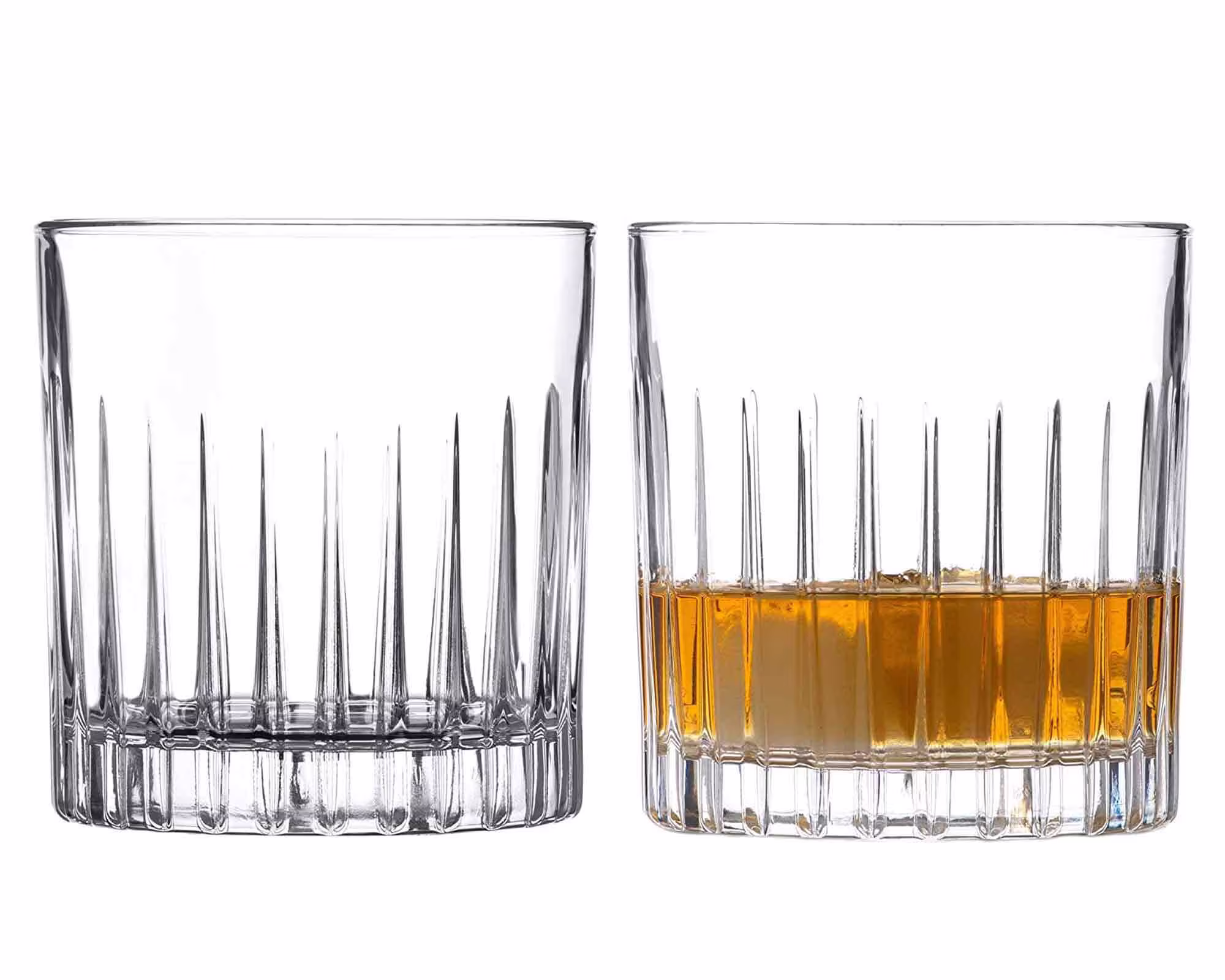 Diamante Whisky Glasses Crystal Short Drink Tumblers Pair -