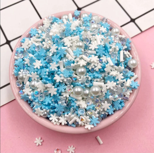 Blizzard - Polymer Clay Slices-Shaker Fillers - Select Weight