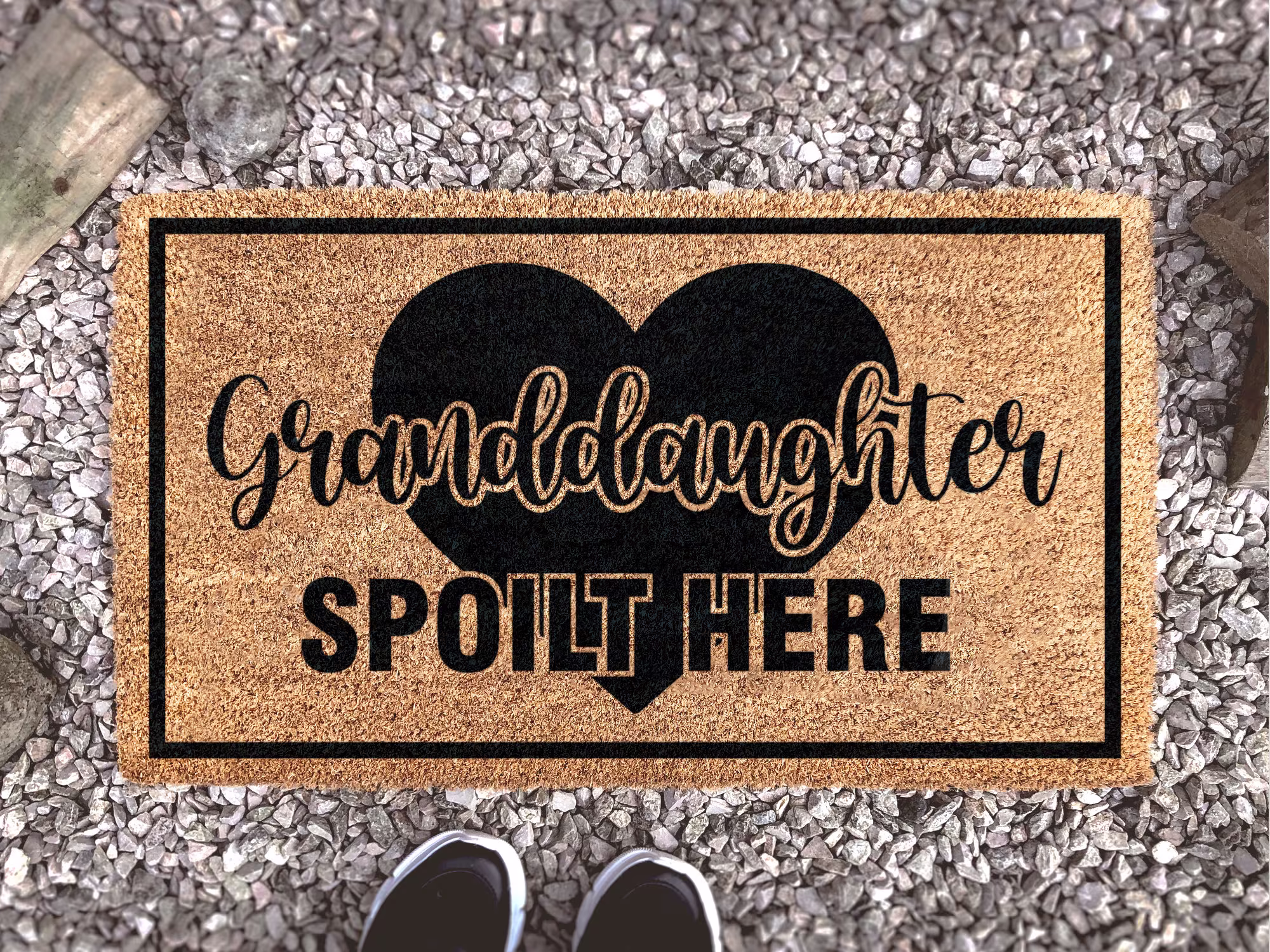 Grandparent Gift - Granddaughter Spoilt Here Grandma Custom Personalised Doormat New Home Decor Porch