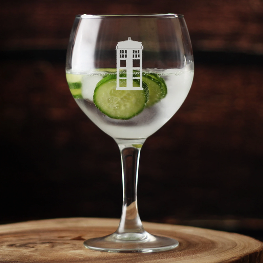 Doctor Who Tardis Personalised Gin Glass Large Balloon Gin Glass - Hand Etched Gift Bartender.17