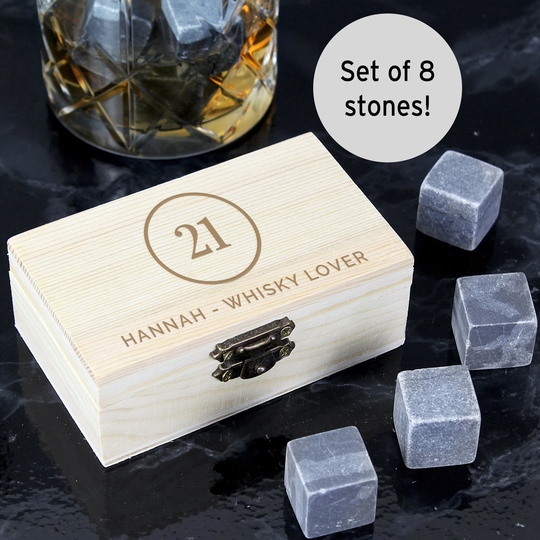 Personalised Engraved Any Age Birthday Whisky Stones- Ice Cubes - 18Th 21St 30Th 40Th 50Th 60Th